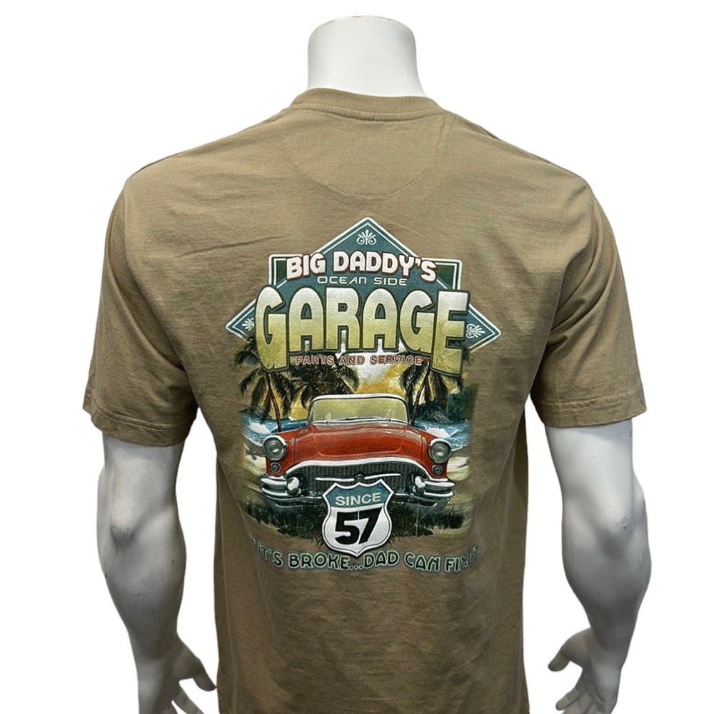 Newport Blue Big Daddy's Ocean Side Garage If It's Broke, Dad Can Fix It T-Shirt